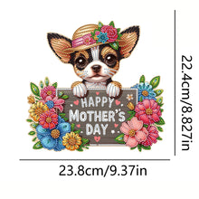 Load image into Gallery viewer, Wooden Chihuahua DIY Diamond Art Craft Wall Hooks A Row of 3 Hooks for Beginners
