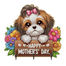 Load image into Gallery viewer, Wooden King Charles Cavalier DIY Diamond Art Craft Wall Hooks A Row of 3 Hooks
