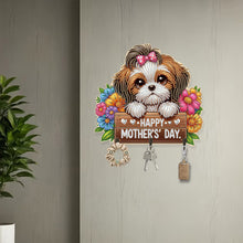 Load image into Gallery viewer, Wooden King Charles Cavalier DIY Diamond Art Craft Wall Hooks A Row of 3 Hooks
