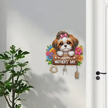 Load image into Gallery viewer, Wooden King Charles Cavalier DIY Diamond Art Craft Wall Hooks A Row of 3 Hooks
