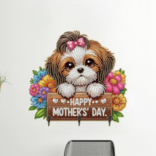 Load image into Gallery viewer, Wooden King Charles Cavalier DIY Diamond Art Craft Wall Hooks A Row of 3 Hooks
