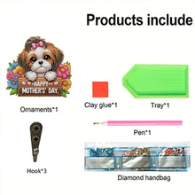 Load image into Gallery viewer, Wooden King Charles Cavalier DIY Diamond Art Craft Wall Hooks A Row of 3 Hooks
