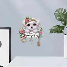 Load image into Gallery viewer, Wooden Maltese DIY Diamond Art Craft Wall Hooks A Row of 3 Hooks for Beginners
