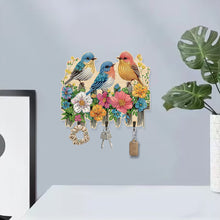 Load image into Gallery viewer, Wooden Three Birds Diamond Art Craft Wall Hooks A Row of 3 Hooks for Beginners
