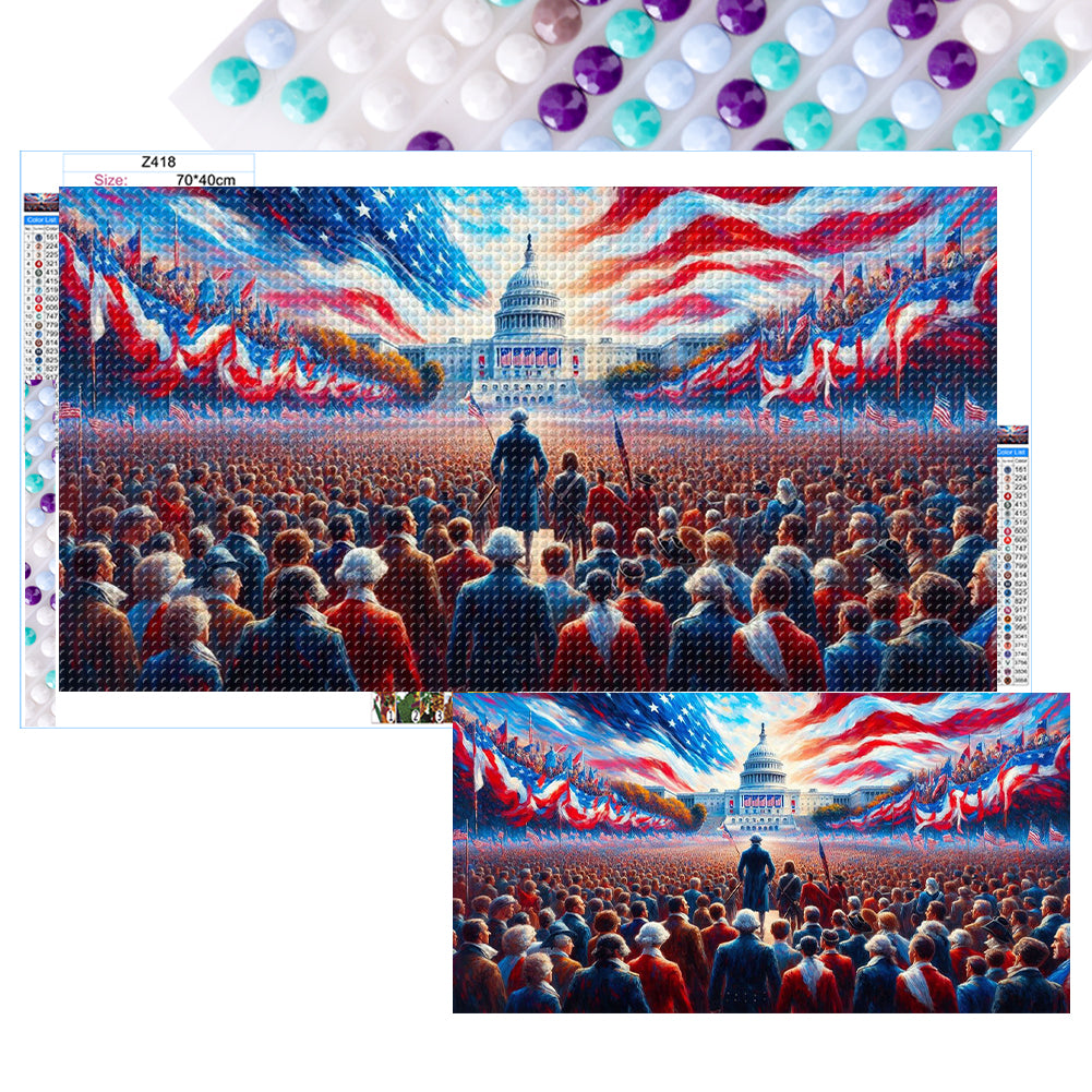 Diamond Painting - Full Round - Gathering Of Thousands Of People (70*40CM)