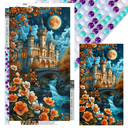 Diamond Painting - Full Round - Castle Under The Moonlight (40*70CM)