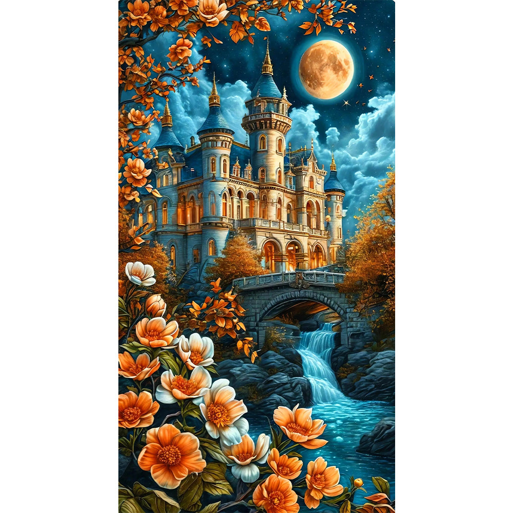 Diamond Painting - Full Round - Castle Under The Moonlight (40*70CM)