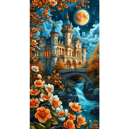 Diamond Painting - Full Round - Castle Under The Moonlight (40*70CM)