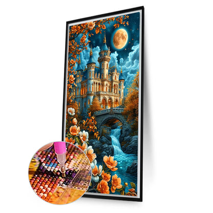 Diamond Painting - Full Round - Castle Under The Moonlight (40*70CM)