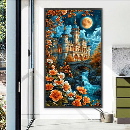 Diamond Painting - Full Round - Castle Under The Moonlight (40*70CM)