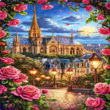 Load image into Gallery viewer, Diamond Painting - Full Round - Flowers And Castle (40*70CM)

