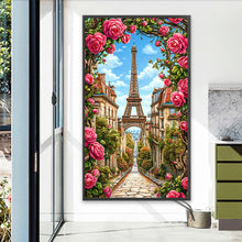 Load image into Gallery viewer, Diamond Painting - Full Round - Eiffel Tower And Flowers (40*70CM)
