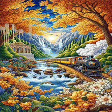 Load image into Gallery viewer, Diamond Painting - Full Round - Train Under Autumn Leaves (40*70CM)

