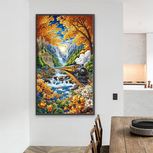 Load image into Gallery viewer, Diamond Painting - Full Round - Train Under Autumn Leaves (40*70CM)
