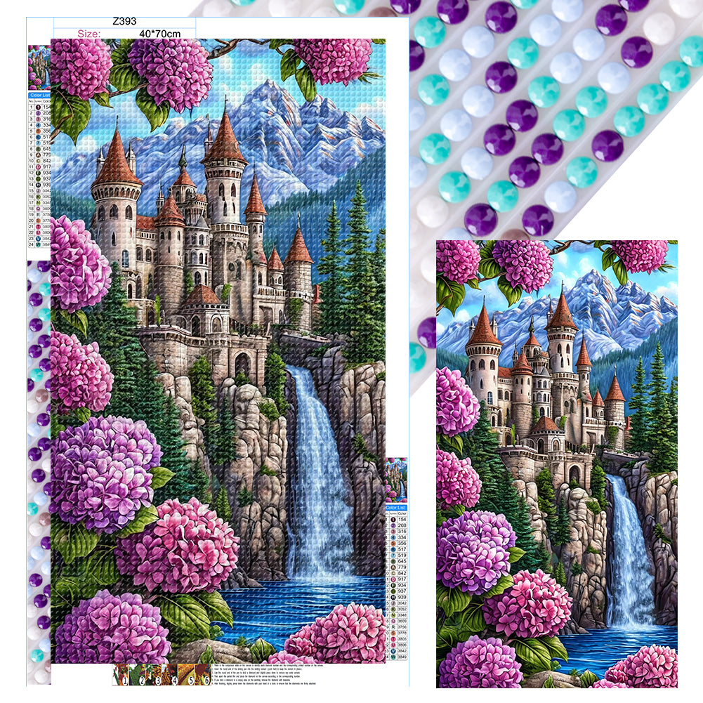 Diamond Painting - Full Round - Castle And Waterfall (40*70CM)