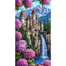 Load image into Gallery viewer, Diamond Painting - Full Round - Castle And Waterfall (40*70CM)
