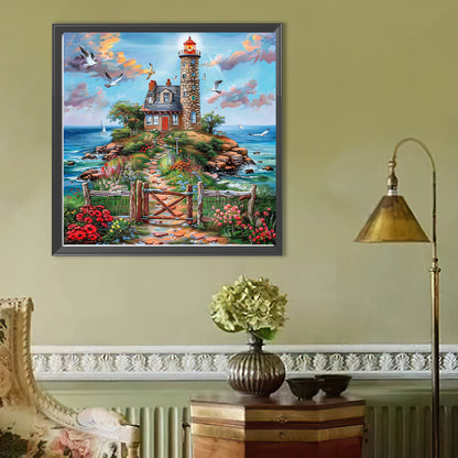 Diamond Painting - Full Round - House By The Sea (50*50CM)