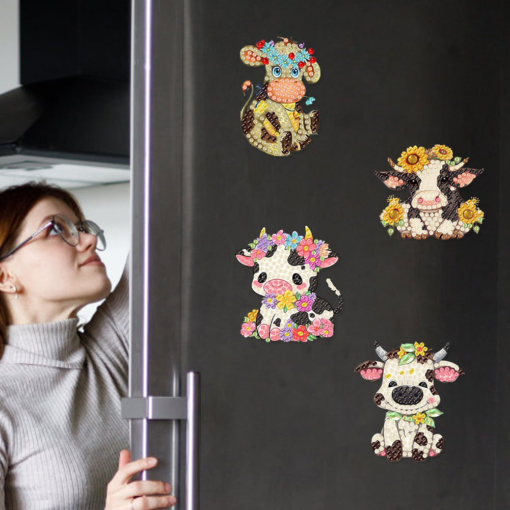6Pcs Acrylic Animals Diamond Painting Refrigerator Magnet for Fridge Whiteboards