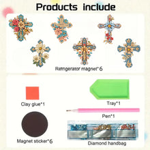 Load image into Gallery viewer, 6Pcs Acrylic Animals Diamond Painting Refrigerator Magnet for Fridge Whiteboards
