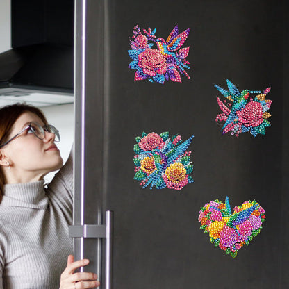 6Pcs Acrylic Animals Diamond Painting Refrigerator Magnet for Fridge Whiteboards