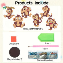 Load image into Gallery viewer, 6Pcs Acrylic Animals Diamond Painting Refrigerator Magnet for Fridge Whiteboards
