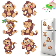 Load image into Gallery viewer, 6Pcs Acrylic Animals Diamond Painting Refrigerator Magnet for Fridge Whiteboards
