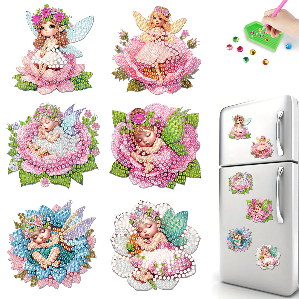 6Pcs Acrylic Animals Diamond Painting Refrigerator Magnet for Fridge Whiteboards