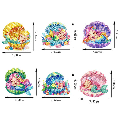 6Pcs Acrylic Animals Diamond Painting Refrigerator Magnet for Fridge Whiteboards
