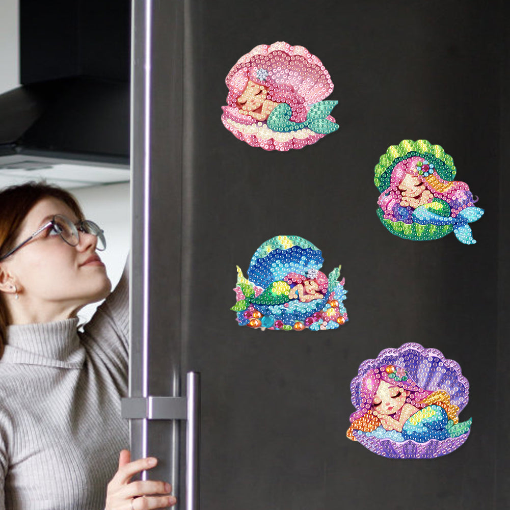 6Pcs Acrylic Animals Diamond Painting Refrigerator Magnet for Fridge Whiteboards