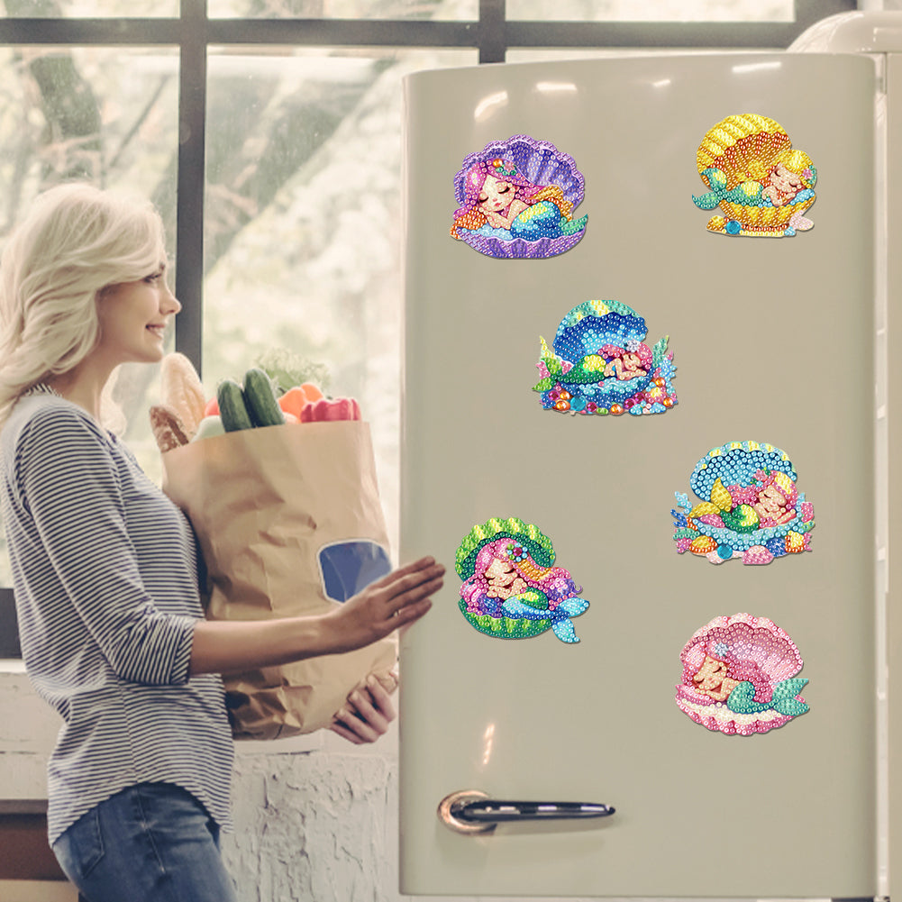 6Pcs Acrylic Animals Diamond Painting Refrigerator Magnet for Fridge Whiteboards