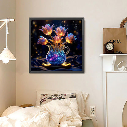 Diamond Painting - Full Round - Glow-In-The-Dark Flowers (30*30CM)