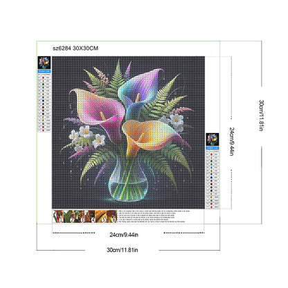 Diamond Painting - Full Round - Glow-In-The-Dark Flowers (30*30CM)