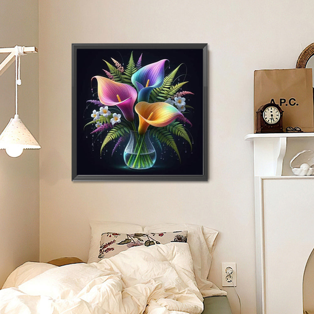 Diamond Painting - Full Round - Glow-In-The-Dark Flowers (30*30CM)
