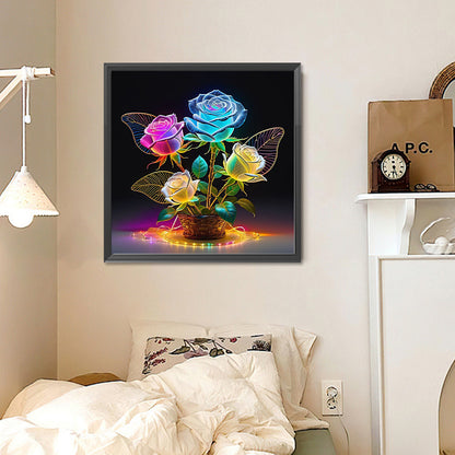Diamond Painting - Full Round - Glow-In-The-Dark Roses (30*30CM)