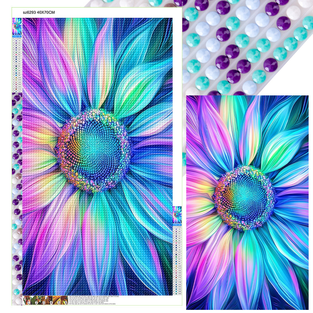 Diamond Painting - Full Round - Colored Sunflowers (40*70CM)