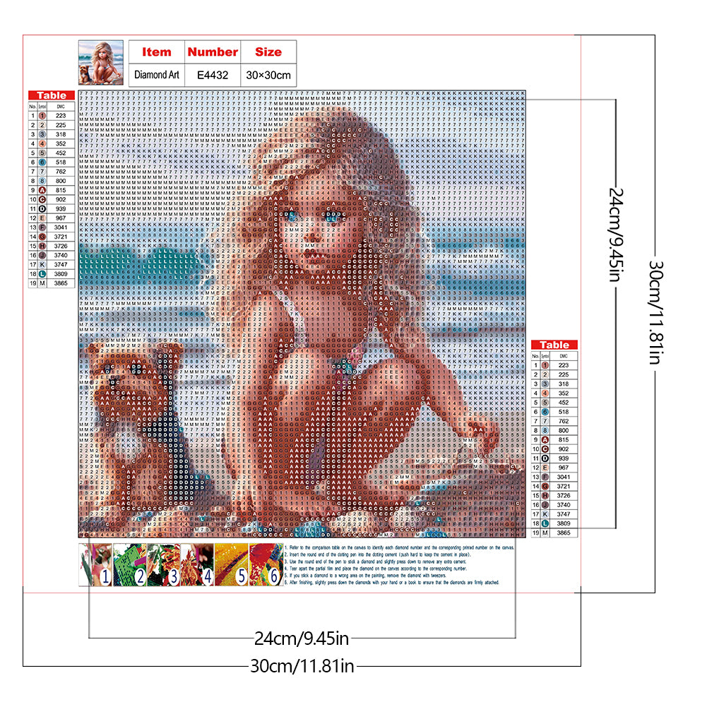 Diamond Painting - Full Round - Girl And Dog (40*40CM)