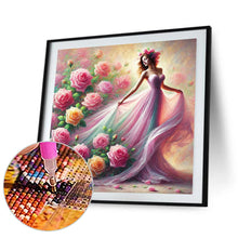 Load image into Gallery viewer, Diamond Painting - Full Round - Girl And Flower (40*40CM)

