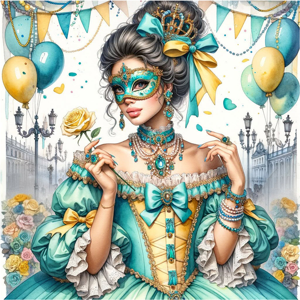 Diamond Painting - Full Round - French Retro Girl (40*40CM)