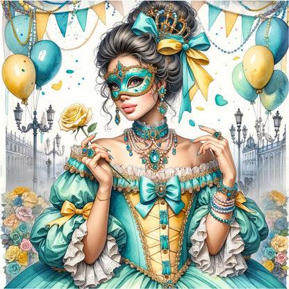 Diamond Painting - Full Round - French Retro Girl (40*40CM)