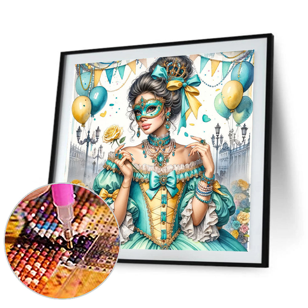 Diamond Painting - Full Round - French Retro Girl (40*40CM)