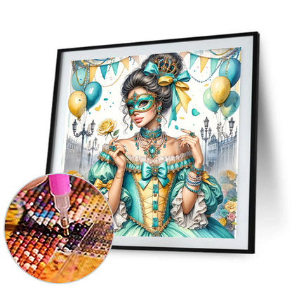 Diamond Painting - Full Round - French Retro Girl (40*40CM)