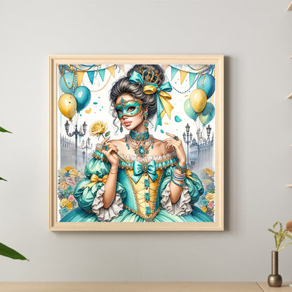 Diamond Painting - Full Round - French Retro Girl (40*40CM)