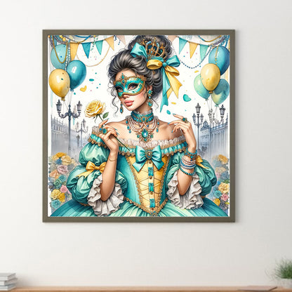 Diamond Painting - Full Round - French Retro Girl (40*40CM)