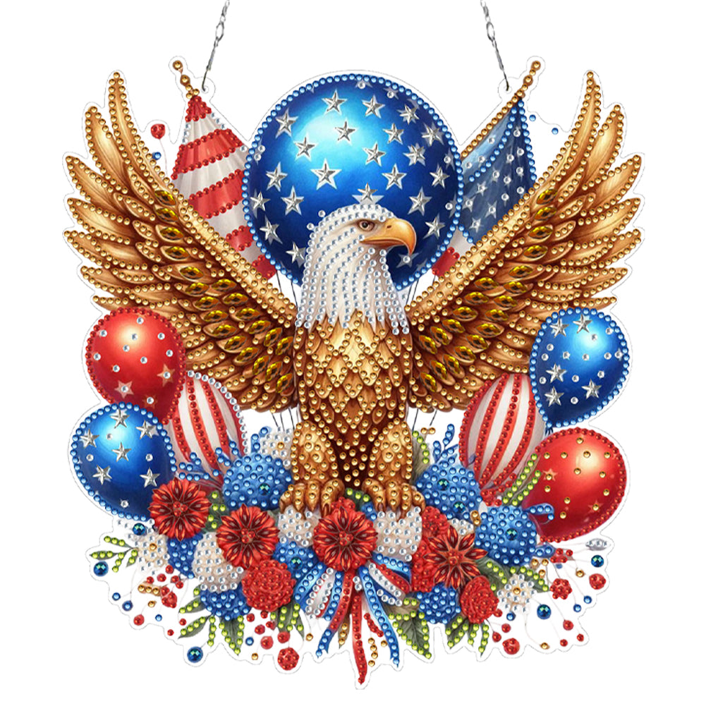 Independence Day Eagle 2D Flat DIY Diamond Art Pendant Wall Decor for Home