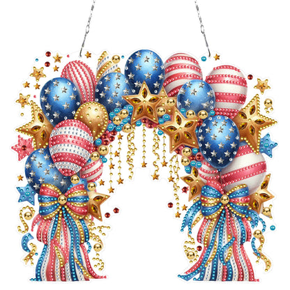 US Independence Day Acrylic Diamond Painting Hanging Pendant for Home Wall Decor