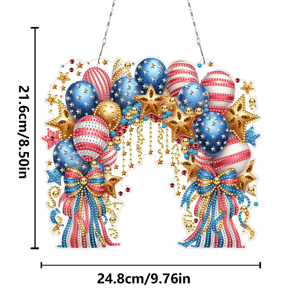 US Independence Day Acrylic Diamond Painting Hanging Pendant for Home Wall Decor