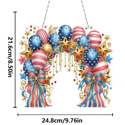 US Independence Day Acrylic Diamond Painting Hanging Pendant for Home Wall Decor