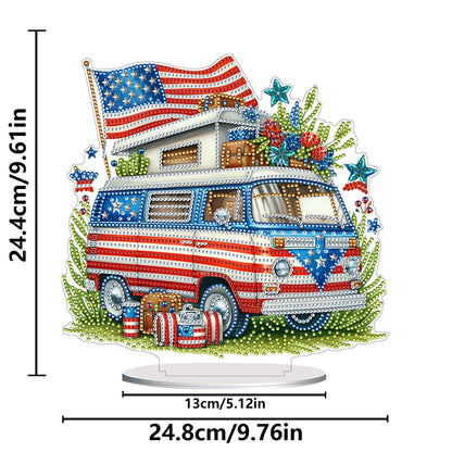 Acrylic Special Shape Independence Day RV DIY Diamond Painting Ornament