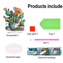 Load image into Gallery viewer, Acrylic Special Shape Cactus Pots Desktop Diamond Art Kits for Home Office Decor
