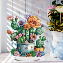 Load image into Gallery viewer, Acrylic Special Shape Cactus Pots Desktop Diamond Art Kits for Home Office Decor
